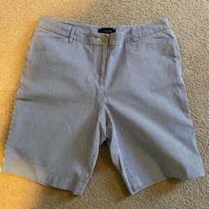 Talbots Blue and White Striped Women's Bermudas
